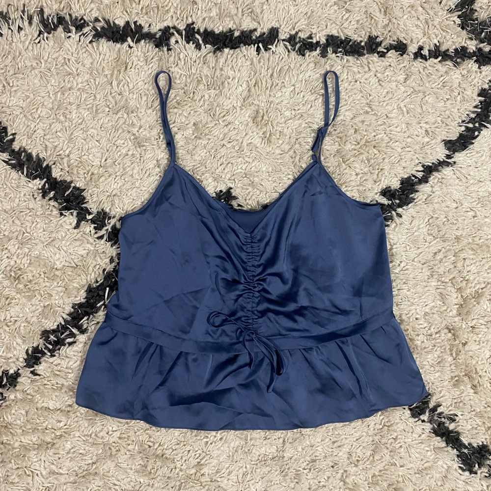 Abercrombie & Fitch Navy Blue Satin Camisole Top NWT